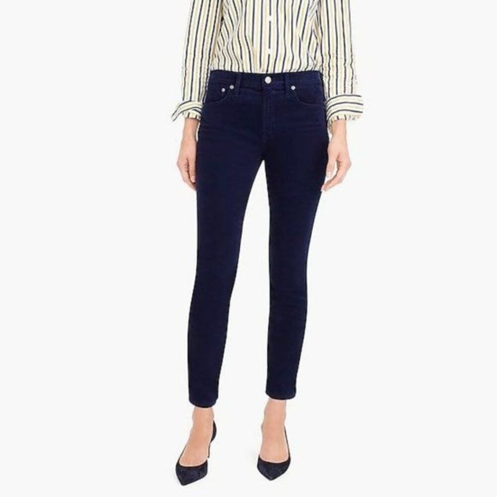 J.Crew Womens Navy Blue Corduroy Skinny Pants Size 31 Mid Rise 5-Pocket